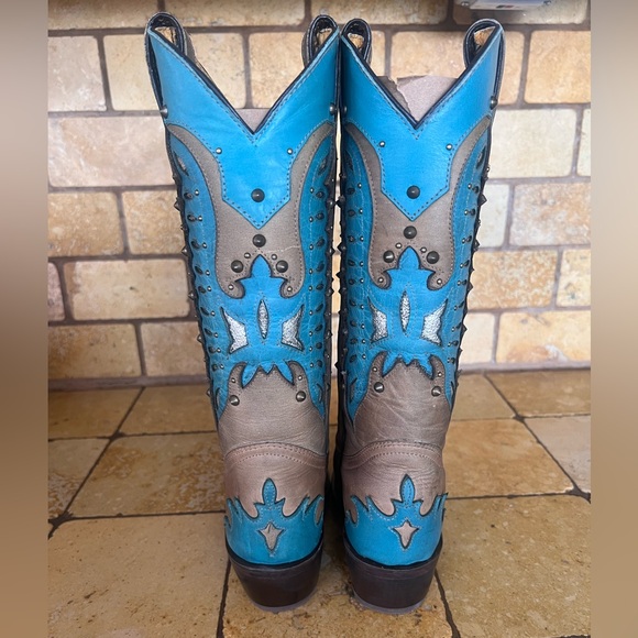 NIB Rockin Leather Cowboy Boots - Picture 8 of 14